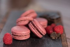 Raspberry French Macaron made with Angel Bake French Macaron Mix.