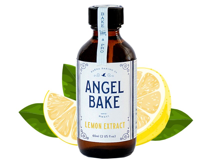 Angel Bake Pure Lemon Extract 5X 2 ounce Bottle